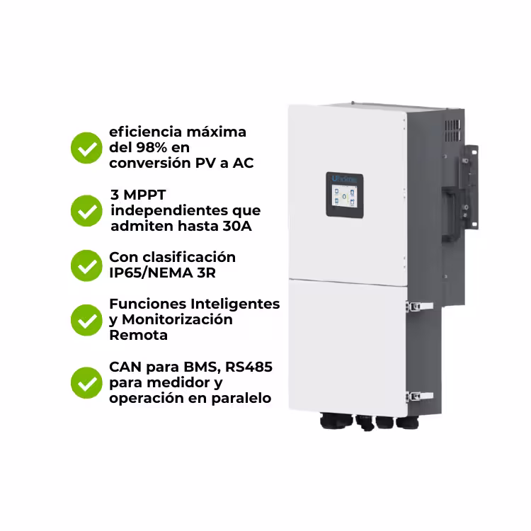 Inversor Híbrido Fase Dividida 7.5kW 48V Uhome Power Edison UHP-7K5-T2LA-US - Vista principal