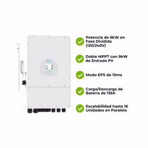 Inversor Híbrido Fase Dividida 6kW 48V Deye SUN-6K-SG02LP2-US-AM2 - Imagen 4