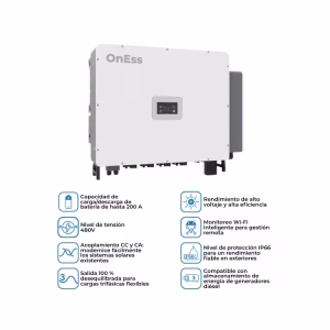 Inversor Híbrido Trifásico 125kW  Alto Voltaje OnEss 480V AC OEH-125K-TH US-H - Imagen 4